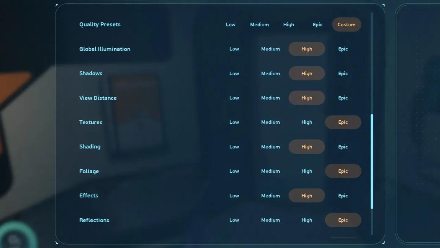 Low preset for 1080p 30 FPS