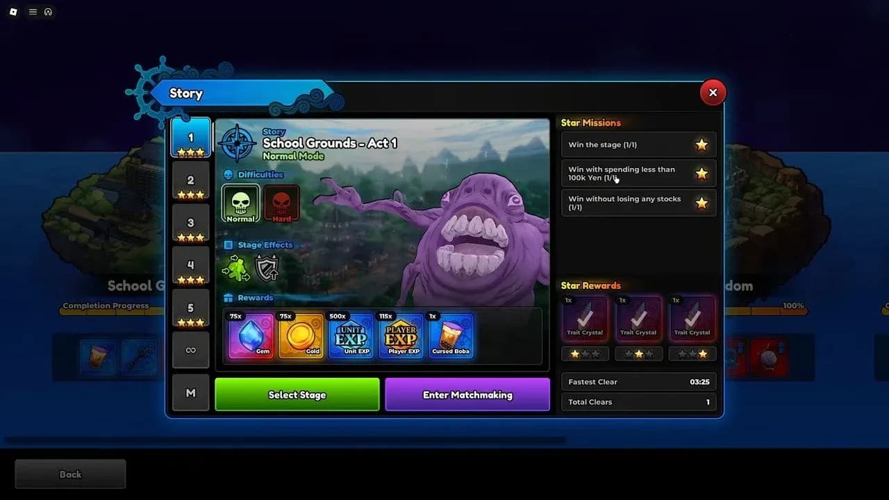 Stat reroll interface