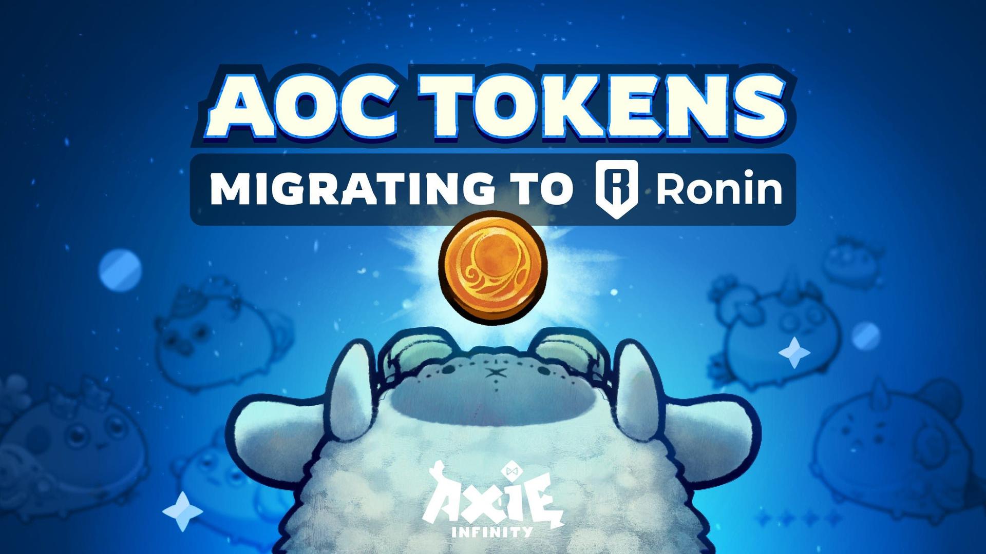 Axie Origin Coin (AOC) 將遷移至 Ronin image