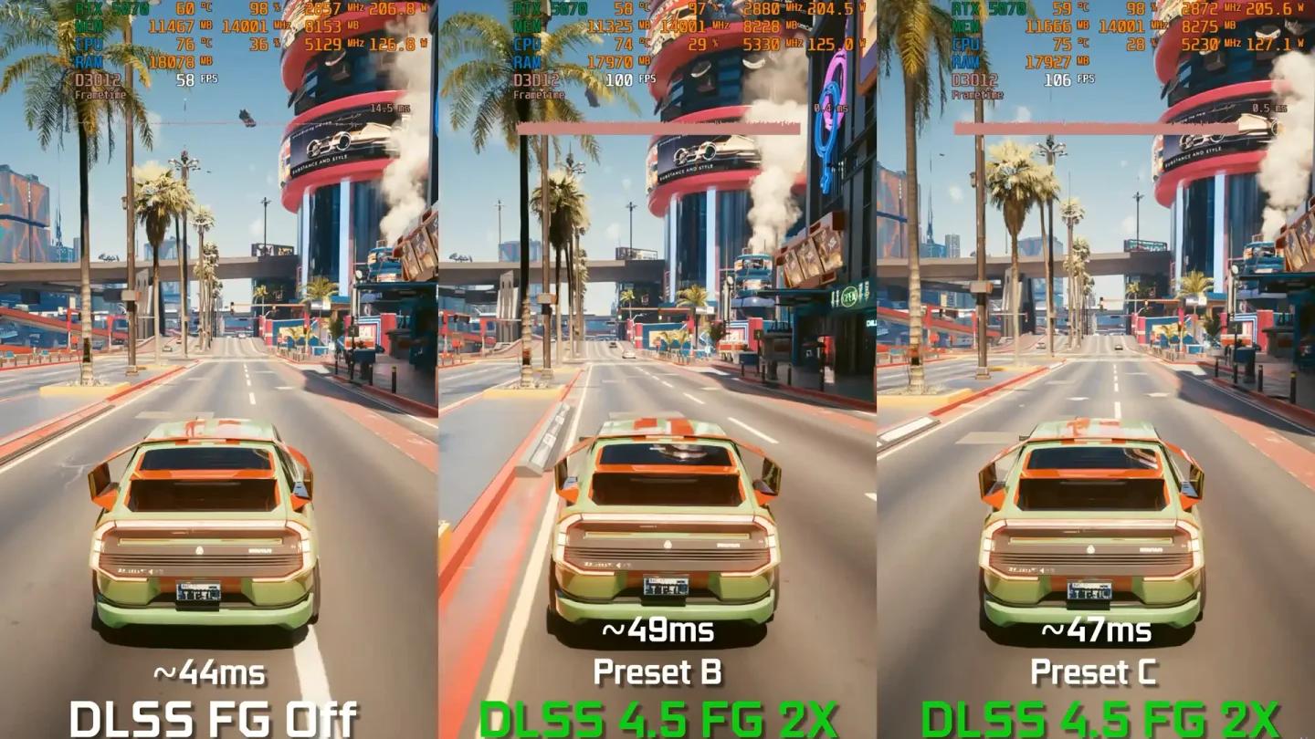 Cyberpunk 2077 update 2.5 DLSS 4.5 and FSR options in graphics settings