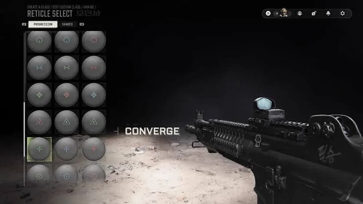 Reticle progression ladder for an MW4 weapon optic