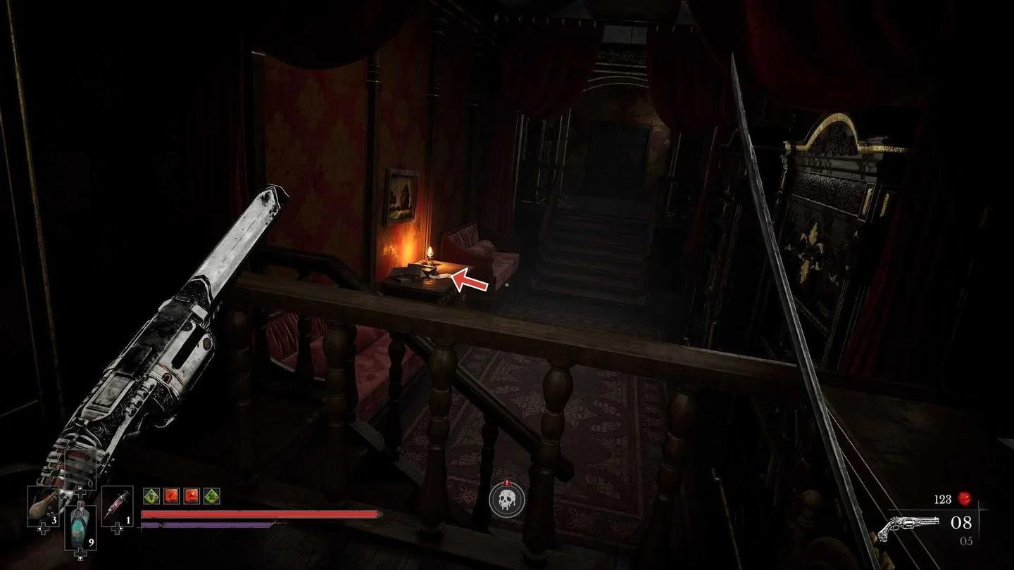 Emissary's Seal resting on a table inside a broken carriage in Valor Mortis