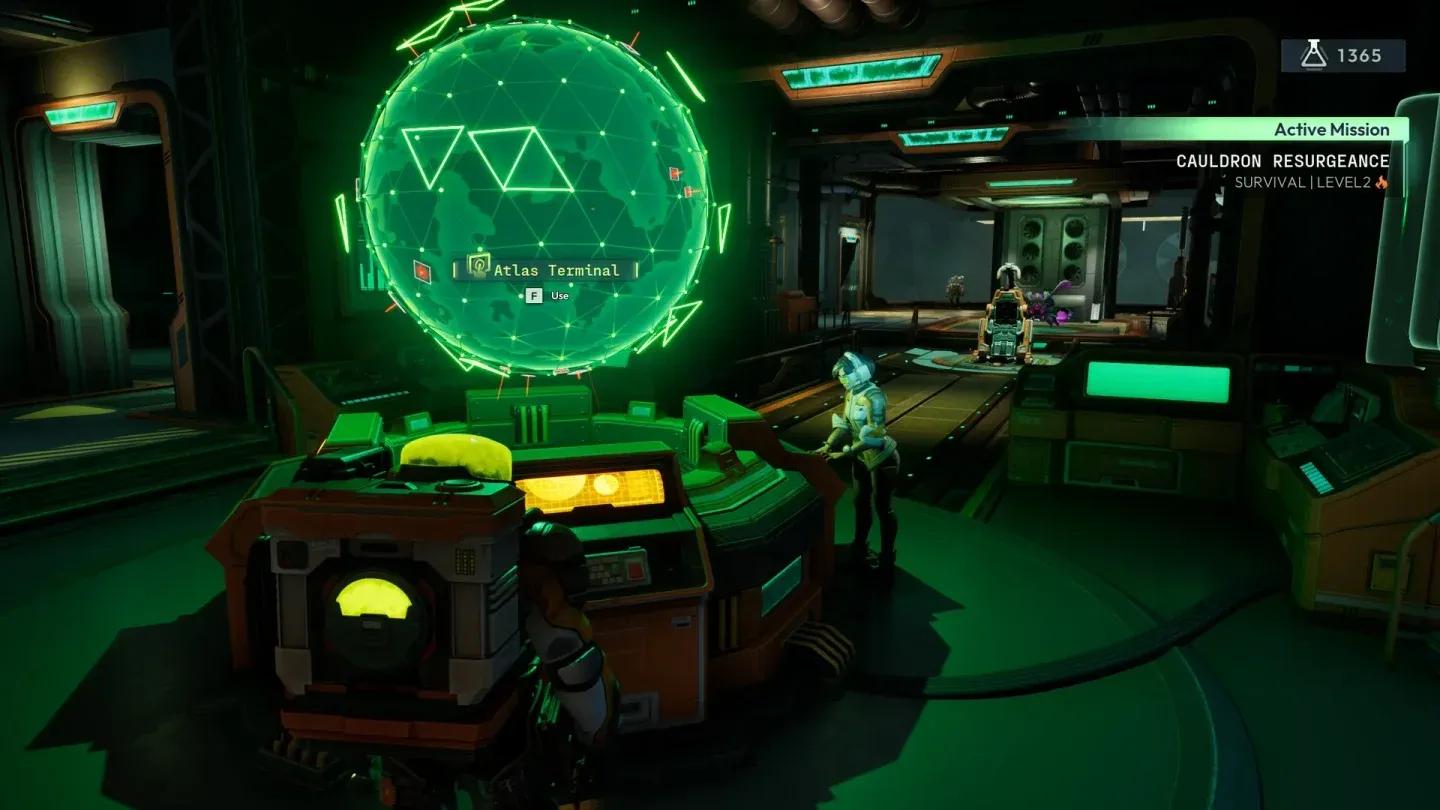 Atlas Terminal mission select