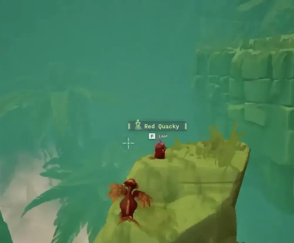Red Quacky sits up top, not below