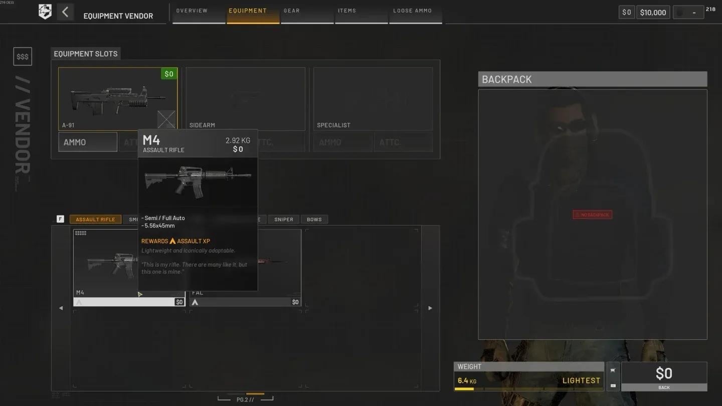 Custom uploaded: wardogs M4 assault rifle weapon stats screen.webp