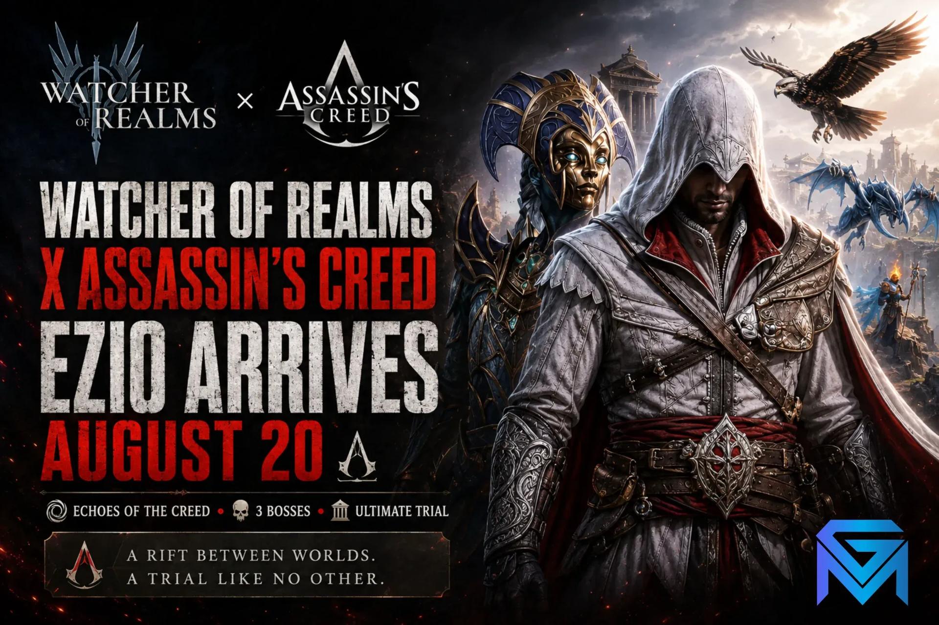 Watcher of Realms x Assassin's Creed: Ezio Arrives August 20 | GameMarket.gg