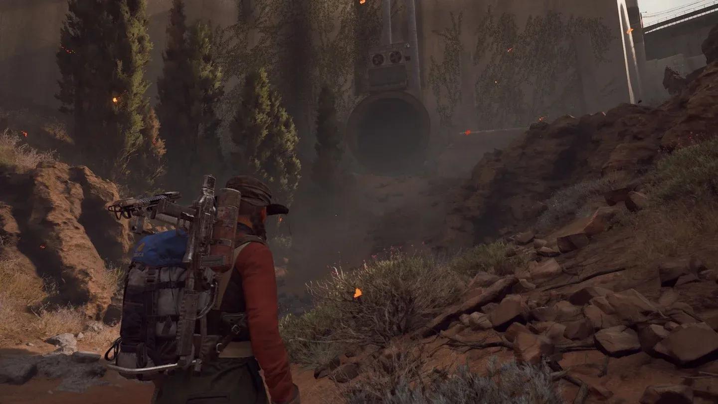 Climb to the circular landing