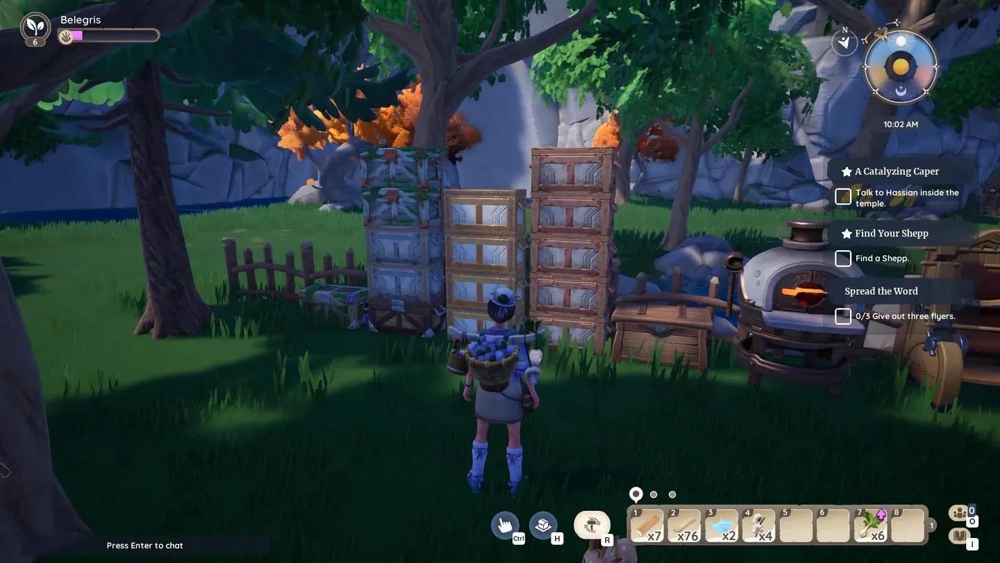 Organized chests save crafting time