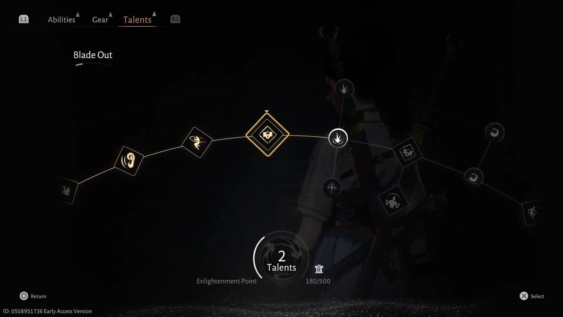 Special skills interface highlighting situational combat abilities