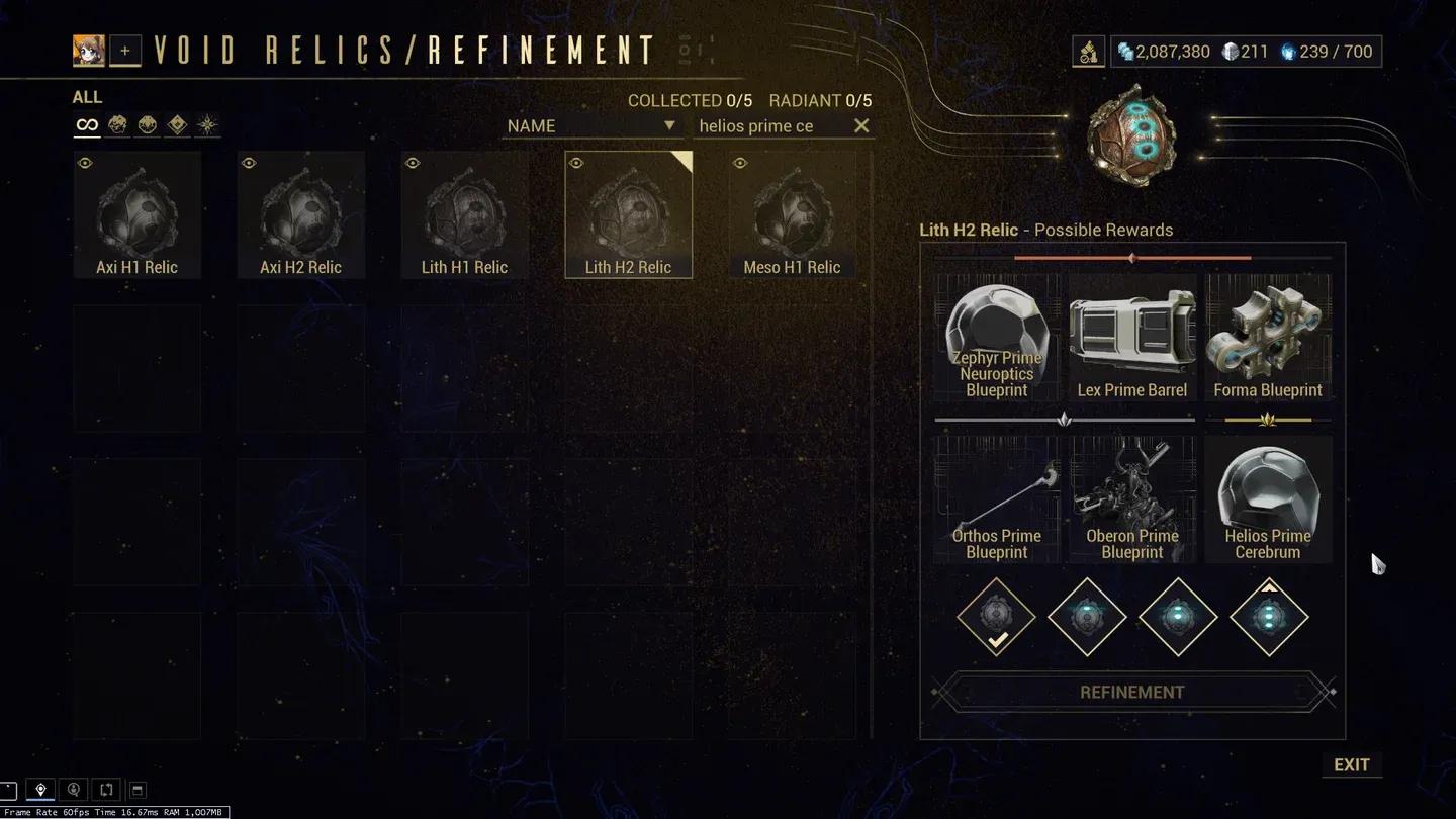 Upgrading relics to Radiant