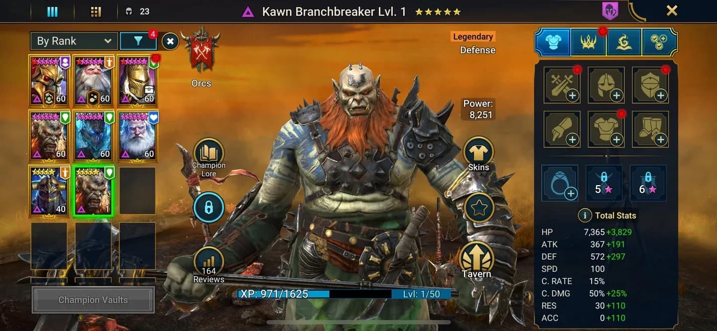 Champion summon portal UI