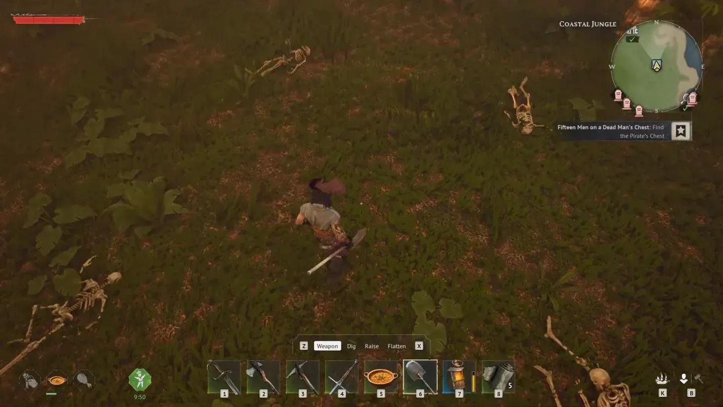 Buried chest northwest dig spot