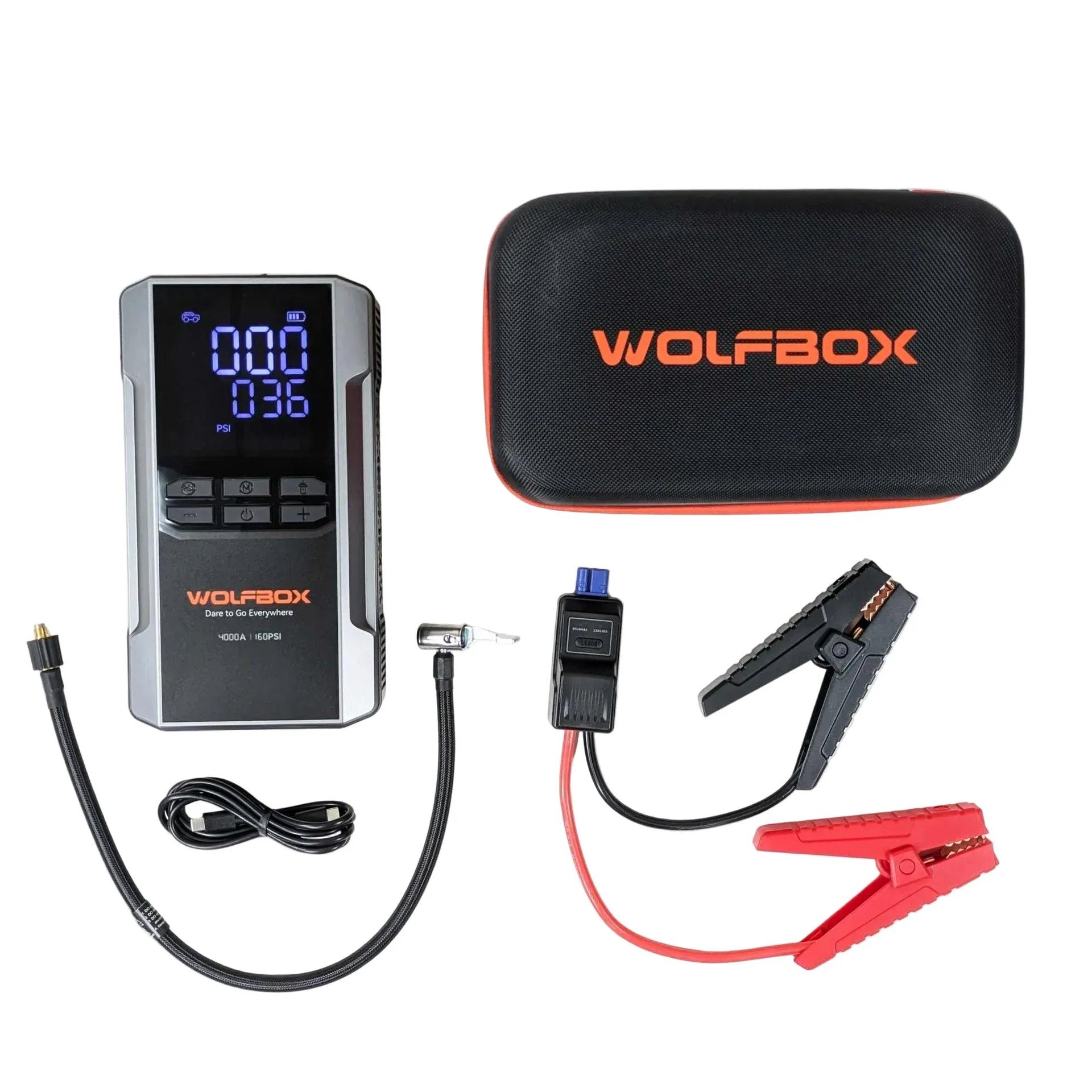 4-in-1 Jump Starter with Air Compressor Tire Inflator | Exclusive 30-Month Warranty – Wolfbox MegaVolt 24Air MegaVolt 24Air+Automatic Deflators