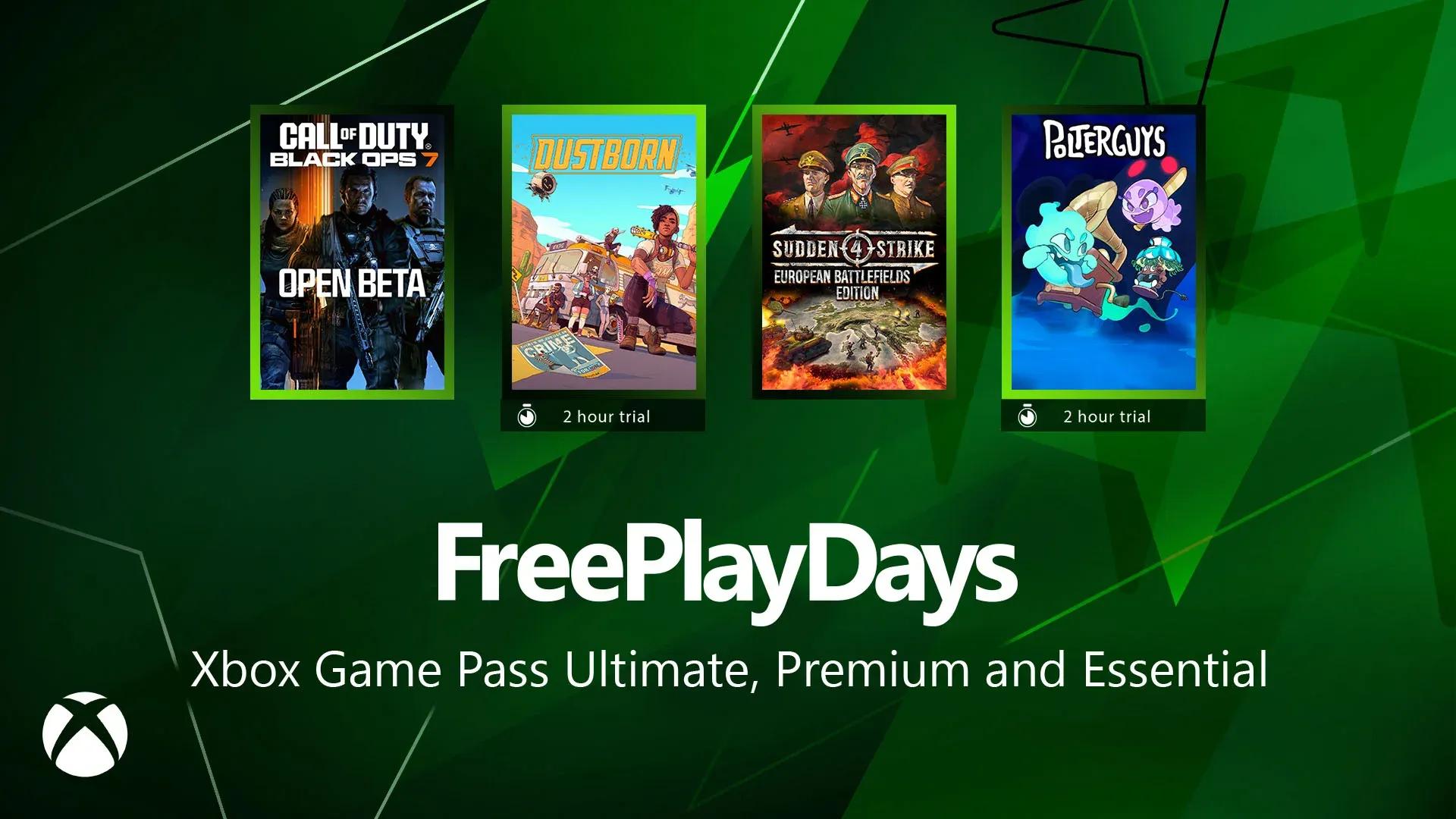 Free Play Days – Call of Duty: Black Ops 7 Open Beta, Polterguys: Possession Party, Sudden Strike 4, and Dustborn - XBOX Wire