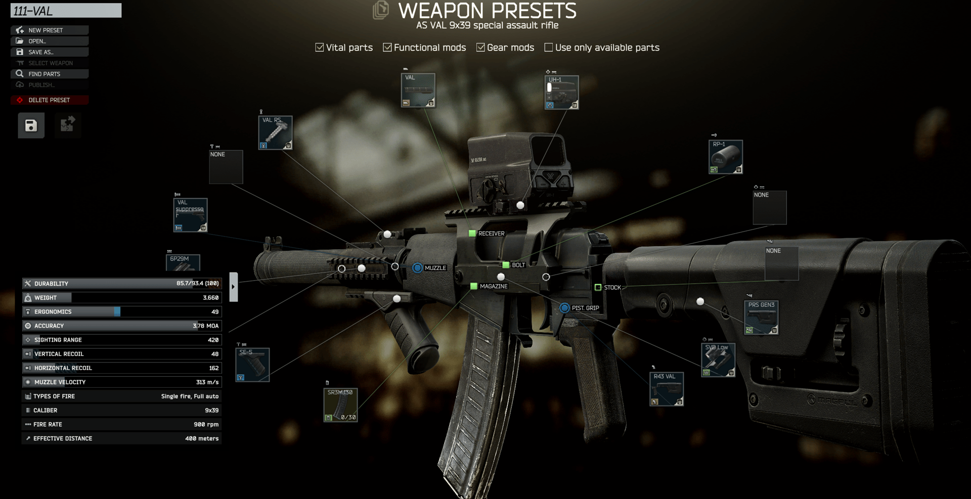 Best Tarkov Gun Presets and The Best Budged Gun Builds